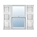 Ekena Millwork LP4C18X02400BW Lifetime Vinyl, Custom Three Equal Panel, Raised Panel Shutters, w/Shutter-Loks (Per Pair), 18" W x 24" H, Bright White