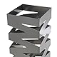DRW Regenschirmständer aus versilbertem Metall, quadratisch, 15,5 x 15,5 x 49 cm