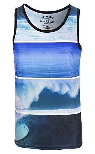 VBRANDED Men's Tank Slim Fit Muscle Shirt Large Waves