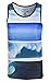 Pacific Surf Men's Tank Slim Fit Muscle Shirt Waves L