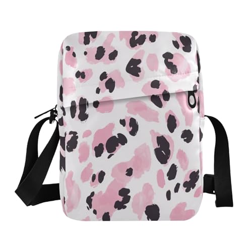 small messenger bag for men Small Crossbody Bag For Women Purse Bag Adjustable Strap for work work - Peach Leopard Print