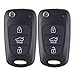 Reemplazo de caja de llavero de 3 botones Kelay compatible para Hyundai i20 i30 i35 ix20 ix35 Accesorios de llave de coche de control remoto plegable (2 piezas)