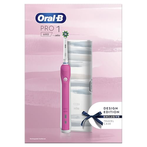 Oral-B Pro 1 680 Electric Toothbrush Design Edition Rechargeable Pink with White case