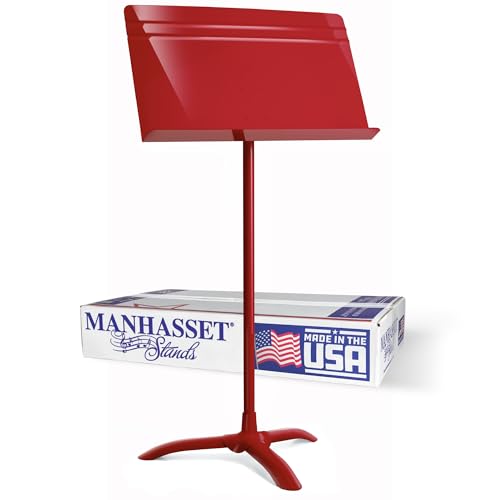 Manhasset Music Stand For Sheet Music - 48 Symphony Model - 4801RED - Long Lasting, Durable Manhasset Stand - Adjustable Height - 20