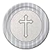 8-Count Round Dinner Plates, Silver Devotion Cross