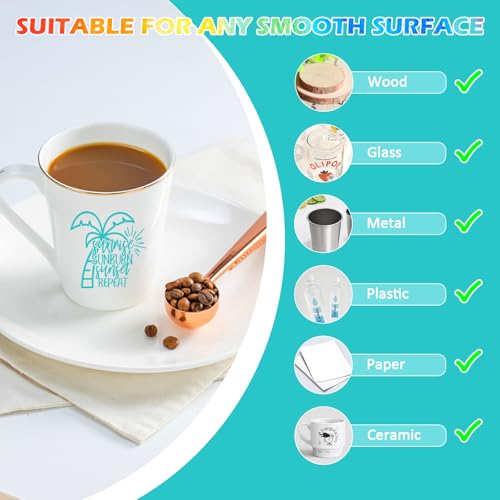 VMUTGA 15 Stück Smart Vinyl Permanent für Cricut Joy, 14 x 30,5cm Smart Adhesive Vinyl Plotterfolie Selbstklebend Vinyl Plotter Film mit 3 Transferfolie Plotter für DIY Muster Basteln Dekoration