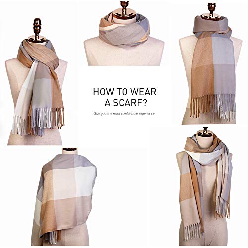 SOJOS Classic Plaid Tartan Cashmere Scarf for Women Men Soft Scarves SC3164