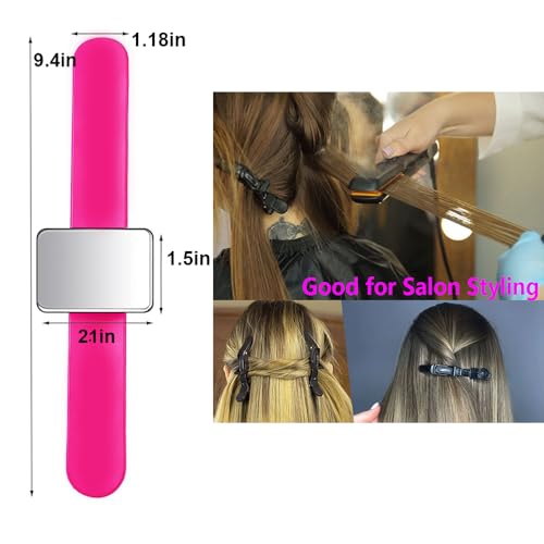 Magnetic Pincushion for Sewing 2 Pieces, Silicone Wrist Magnetic Wristband for Braiding Gel, Pin Cushion Holder Bracelet for Quilting Sewing & Hairstylists (Rose Red+Black) - Thumbnail 5