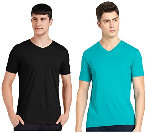 Image of Jockey Men Regular Fit V Neck Half Sleeved T-Shirt (Pack of 2)