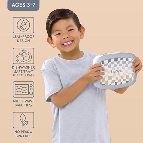 Bentgo Prints Insulated Lunch Bag Set With Kids Bento-Style Lunch Box (Checker Gradient) - Thumbnail 3