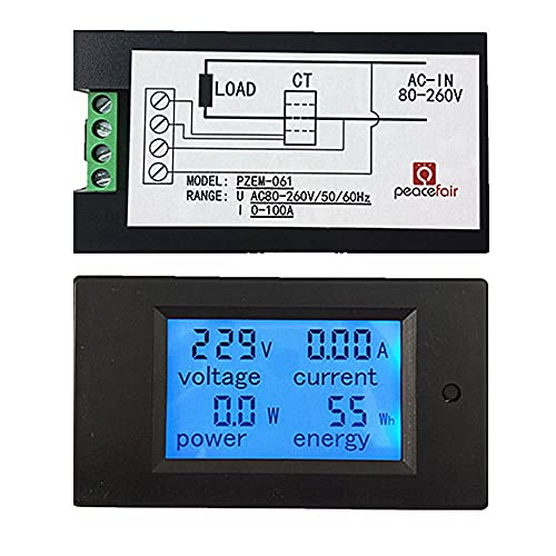 Ac 100A Digital Power Kwh Watt Meter Volt Energy Multimeter Amp Voltmeter Ammeter With Current Transformer Ct,Open-Close Current Transformer #TOP4