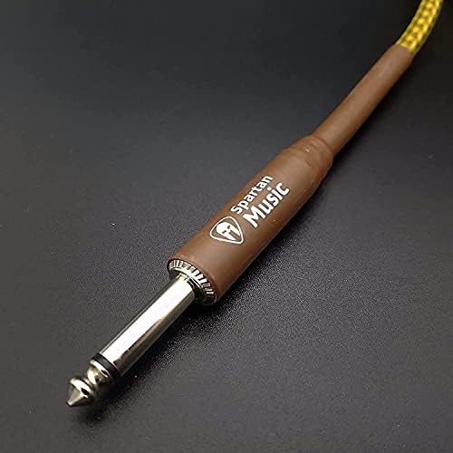 Vintage Tweed Braided Guitar Cable/Lead (10m Straight/Right Angle)