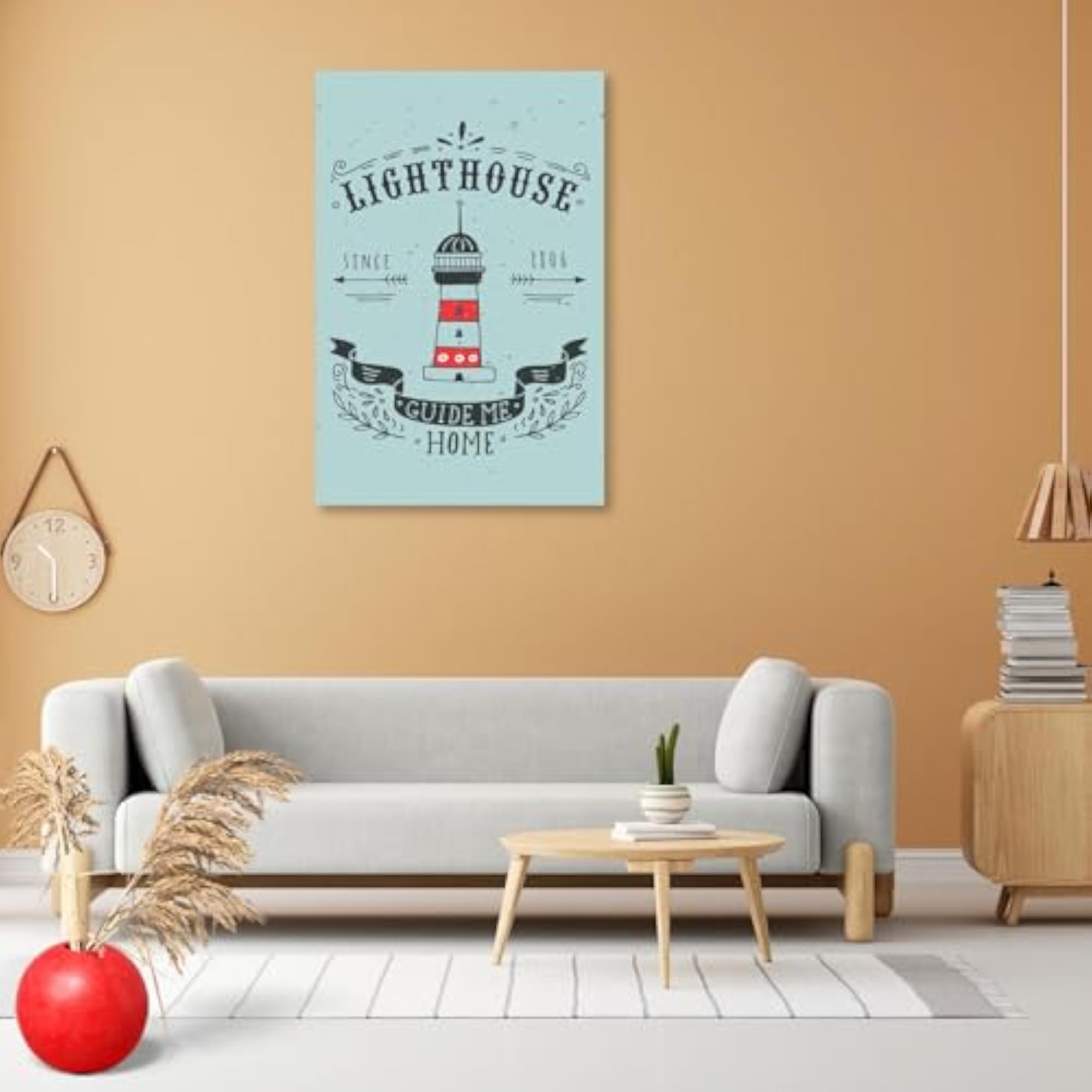 Lighthouse & Lettering Peel & Stick Vinyl Wall Sticker