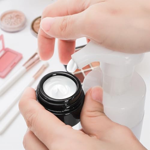 Nicunom 30 Pack 5ml Sample Containers with Lids, UV Protection 5g Thick Glass Jar, Airtight Mini Makeup Container, Refillable Cosmetic Jars Empty Travel Containers for Lotion, Essential Oil, Cream