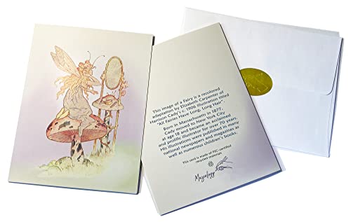 Mazeology Harrison Cady’s Fairy Recycled Fsc-Certified Greeting Card Set Of 10 With Gold “Hand Of Art” Closure Seals, Designed And Made In Usa, Perfect For Correspondence Or Makes A Great Gift #TOP6