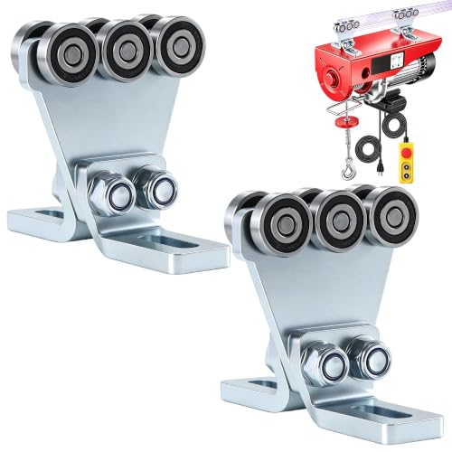 Fuperoo Electric Hoist 6 Wheel Trolley Assembly-Hoist Trolley Rollers.Ideal for Garage Hoist Systems.for use with 1-5/8" Wide and All 1-5/8" or Taller Strut Channel