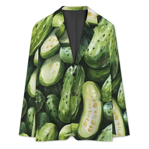 Dill Pickles Men's Slim Suit Long-Sleeve Prom Tuxedo Classic Two Button Business Jacket3