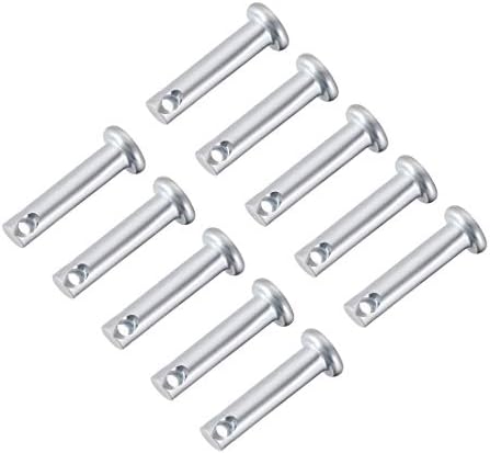 sourcing map Single Hole Clevis Pins,5mm x 40mm Flat Head Zinc-Plating Steel 10 Pcs