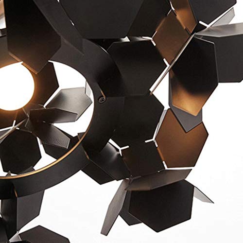 Lustre LED novateur en fer forgé noir et blanc pour le salon - 4