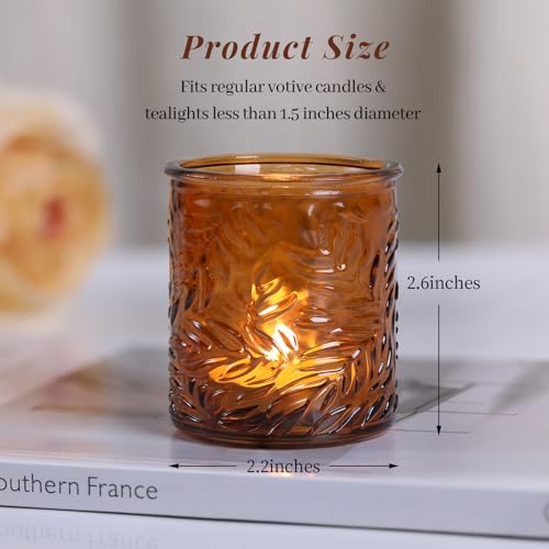 Haviti 03 24 Pcs Amber Votive Candle Holders, Tea Light Candle Holders thumb #1