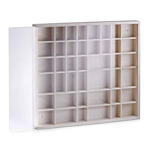 Zeller Present 12112 Étagère Multi-Cases en Pin Munie d’une Vitre Bois 45 x 4,5 x 40 cm