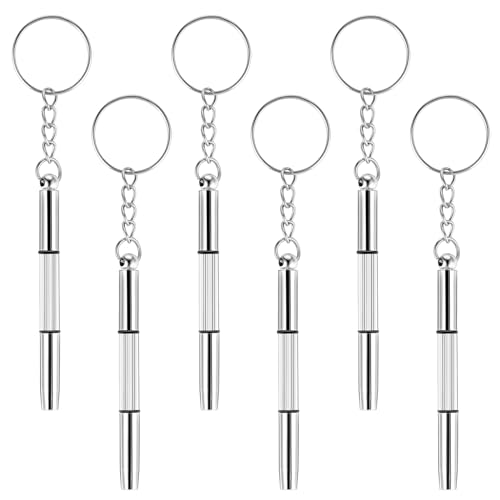 Simarro Kit de 6 destornilladores de lentes pequeños, destornillador de precisión 3 en 1 de acero inoxidable para gafas, teléfono, electrónica, joyas y reparación de relojes