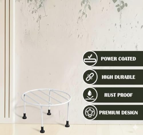 Image of Plant stands for indoor living room white Plant stand pot stands for plants in balcony flower pot stand for living room metal plant stand 4 Pcs Round plant stands for outdoor balcony