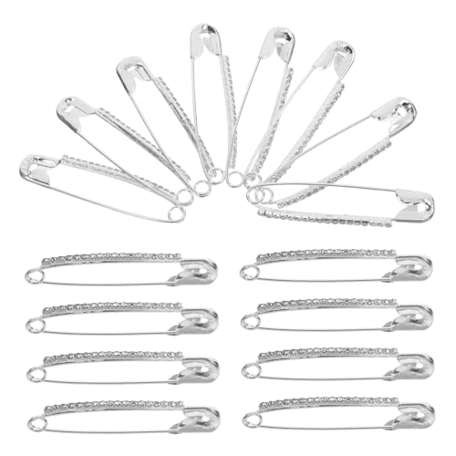 Lurrose 26 Piezas alfiler de Diamantes de imitación Pin de Seguridad Joyas Clip de Seguridad Pasador de Seguridad de Diamantes de imitación Diamantes de imitación de Plata pedrería Silver