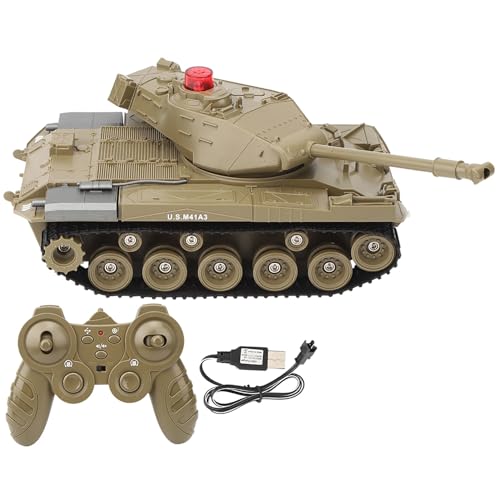 Dilwe Ferngesteuerter Kampfpanzer, 2,4 GHz RC Tank Fort mit Sound und LED, 270 Grad dreht Sich, inkl. Fernbedienung, Akku, USB-Ladekabel, Geschenk Kinder/Erwachsene