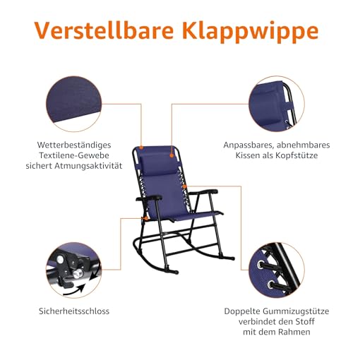 Amazon Basics Faltbarer Schaukelstuhl - Blau