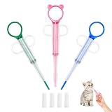 LEFZUR Tablettengeber-Set für Haustiere, 3 Stück mit weicher Silikonspitze, geeignet für Katzen und Hunde