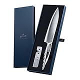 【プロ料理人が監修】 SAVAQ正規品 手放せない理由がある 三徳包丁 シャープナー 2点セット オールステンレス 軽量 食洗機対応 (三徳包丁185㎜ + シャープナー付き)