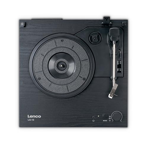 Tocadiscos Lenco LS-15BK negro con Bluetooth, altavoces integrados y cápsula AT3600L 6