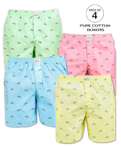 Image of Alphabets Men's Multicolor Cotton Printed Regular Boxer Shorts (Pack of 4) New-MBD-01-M