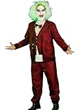 Struts Mens Beetlejuice Groom Burgundy Wedding Suit Fancy Dress Costume (Medium (38-40 chest))