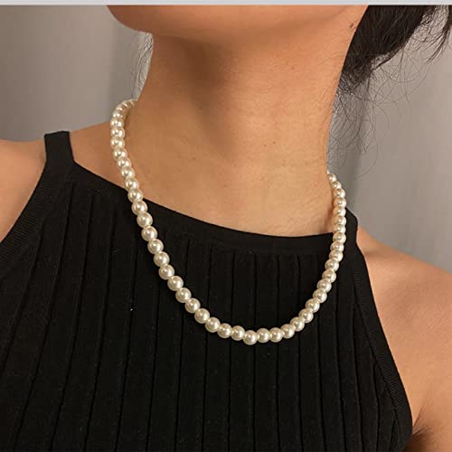 Pearl Necklace For Men, White Pearl Necklace For Women, Round Pearl Choker Necklace, Pearl Jewelry #TOP3