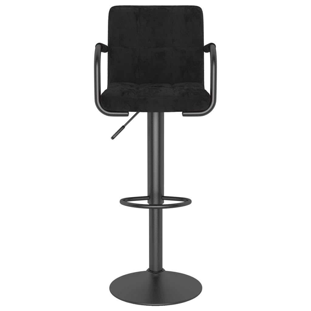 Taburete de bar con recubrimiento de polvo para una alta estabilidad, con acolchado de terciopelo suave, función giratoria y resorte de gas, altura regulable, silla de bar con reposapiés, bar