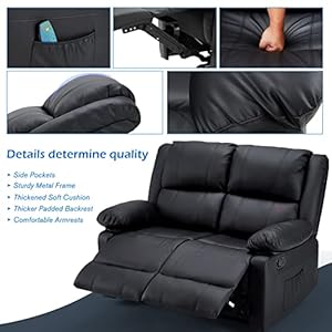 Loveseatreclinerwithheatmassagefunctionrvcouchwallhuggerrecliningsofamodernmanualfauxleathercontrolhometheaterseatingblack2 Urban Country Home Decor Loveseat recliner with heatmassage function rv couch wall hugger reclining sofa modern manual faux leather control home theater seating black 2 urban country home decor