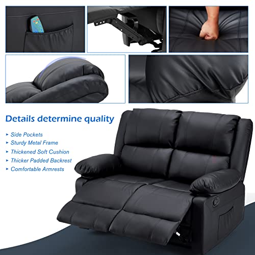 Loveseatreclinerwithheatmassagefunctionrvcouchwallhuggerrecliningsofamodernmanualfauxleathercontrolhometheaterseatingblack2 Urban Country Home Decor Loveseat recliner with heatmassage function rv couch wall hugger reclining sofa modern manual faux leather control home theater seating black 2 urban country home decor