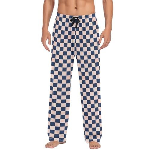 GuoChe Men Pajama Bottoms Sleeping Pyjamas Men with pockets for Fall Xmas Gifts Small