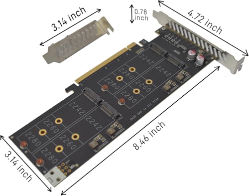 Adaptador PCIe M2 5.0 x16 para 4 SSD tarjetas de expansion RAID 5