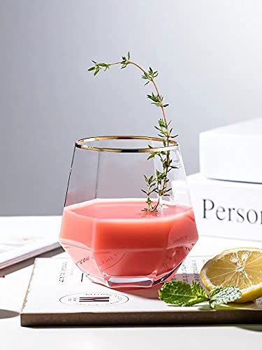 Image of bellemax 300ML Juice and Water Glass Stylish Crystal Highball Drinking Glasses, Medium Size Tumbler Glasses for Juice, Water, Milk, lassi, Cocktails and Sharbat (TR-07, 6 Count (Pack of 1))