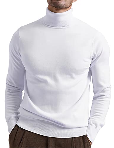 KINGBEGA Mens Turtleneck Sweaters Slim Fit Basic Knitted Thermal Casual Long Sleeve Pullover Sweatshirt