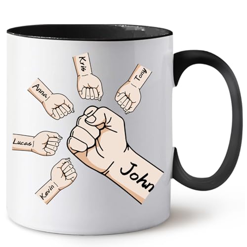 Custom Mug Personalized Photo Mug 11oz on Both Side Custom Mug with Your Picture, Logo (Black-Dad)