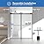56-60" W x 70" H Frameless Shower Doors, Double Sliding Glass Door with 5/16" (8mm) Clear SGCC Laminated Tempered Glass, Soft Close & Anti-Jumping System, Stainless Steel, Aluminum, Matte Black