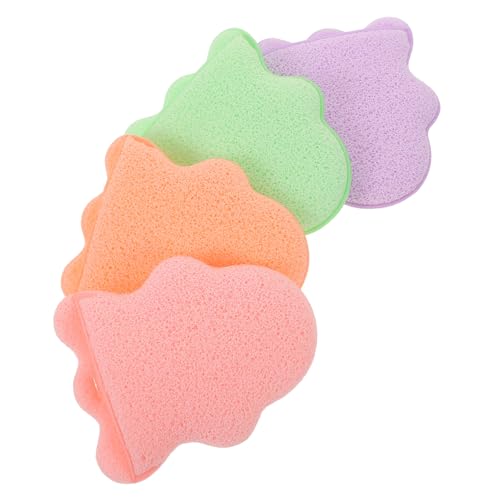 minkissy 4 Piezas Esponjas de Algodón y Acolchadas para Desmaquillado y Limpieza Profunda de Diseño de Guante con Asa para Almacenamiento Práctico