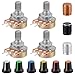 ALLECIN WH148 B100K Potentiometer 15mm Shaft 3Pins Variable Resistor 100K Single-Joint Linear Potentiometers with AG2 Plum Knob Cap and Aluminum Alloy Knobs (Pack of 35pcs)