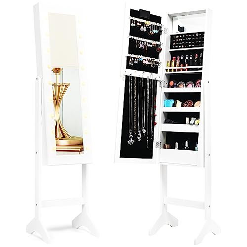 Espejo para joyas para dormitorio o baño con almacenamiento HOMASIS 2