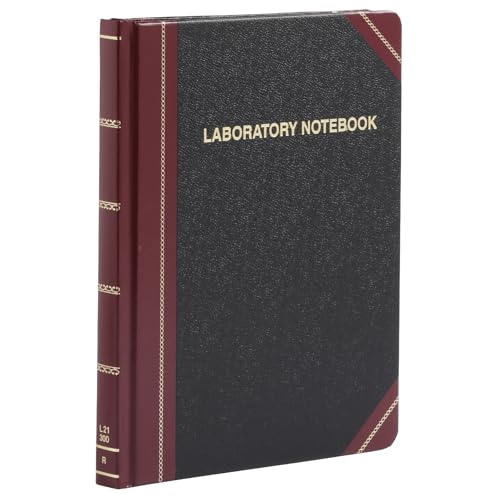 Cuaderno de laboratorio rayado Boorum Pease L21-300-R negro de 300 páginas