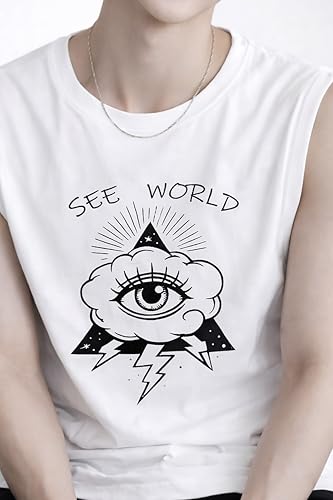 Image of JUGULAR Tank Tops Sleeveless T-Shirt for Men Gym Wear Vest Printed Stylish Round Neck Running for Sports Workout Fitness & Casual or Beach Wear
